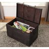 Vintiquewise Antique Style Large Dark Wooden Storage Trunk with Lockable Latch QI003609L